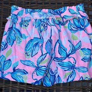 Lilly Pulitzer Blue and Pink Floral Kids Shorts